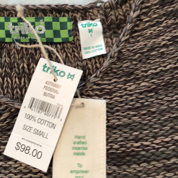 NWT Triko sweater women’s small OVERSIZED Brown multi reverse knit - Picture 2 of 7